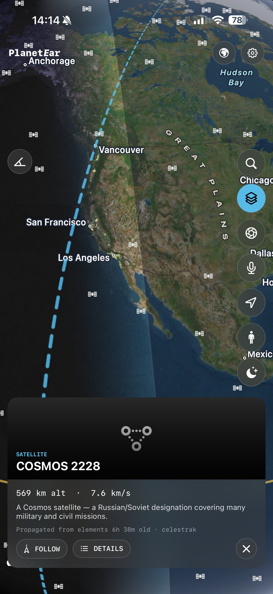 Satellites above